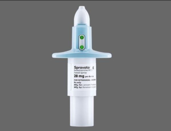 White syringe tube labeled Ketamine Nasal Spray, designed for medical use, displayed on a plain background. Buy Ketamine Nasal Spray Online Canada